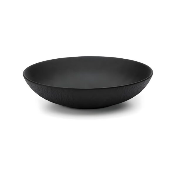 Black Rock deep black porcelain coup plate, 25.5 cm