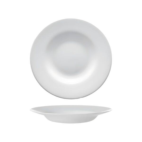 Bormioli Rocco Toledo white deep opal plate, 24 cm