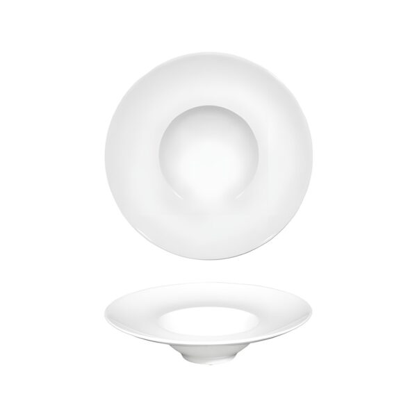 Saturnia Napoli white porcelain deep K-Bowl plate, 24 cm
