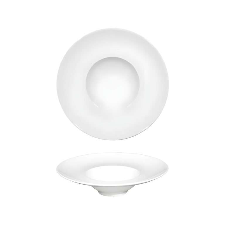 Saturnia Napoli white porcelain deep K-Bowl plate, 24 cm