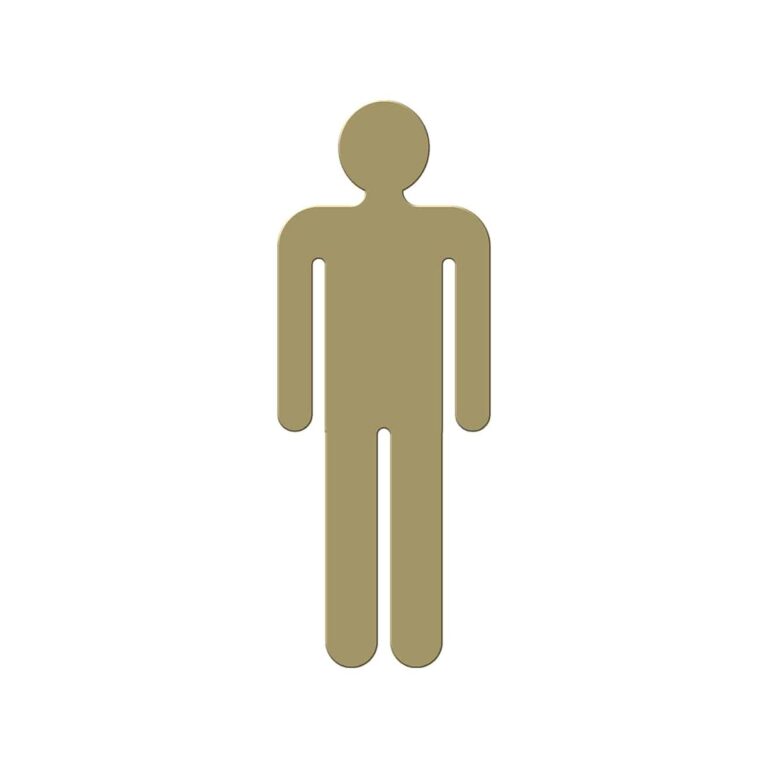 Gold CVP men's WC sign, 6x16 cm