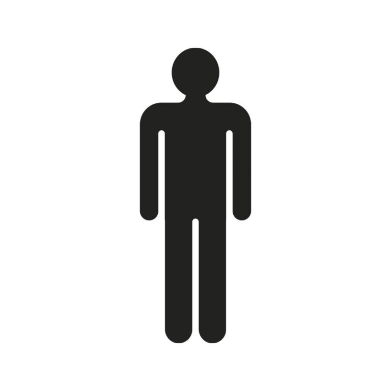 Black CVP men's WC sign, 6x16 cm