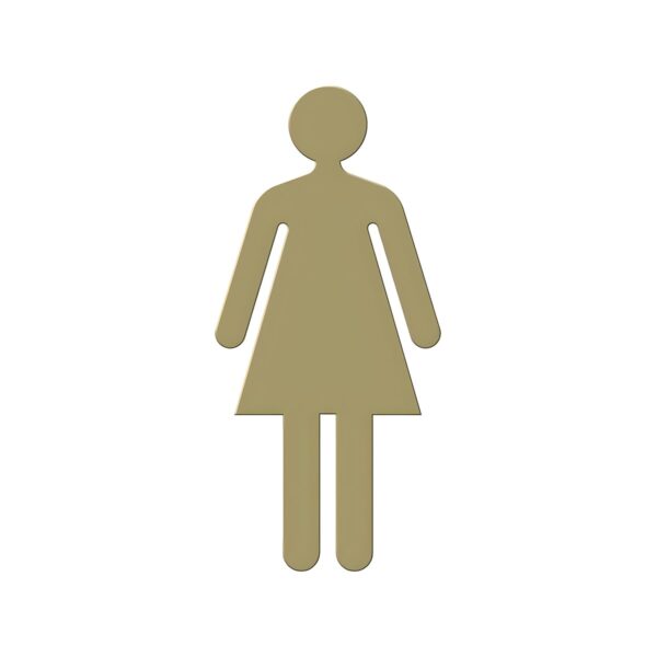 Gold CVP women's WC sign, 6x16 cm