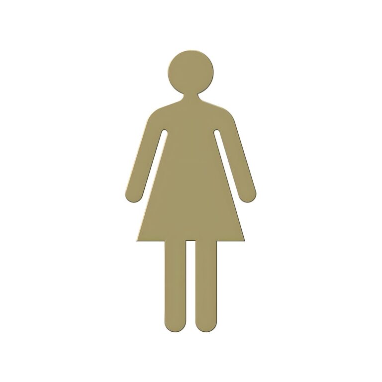 Gold CVP women's WC sign, 6x16 cm
