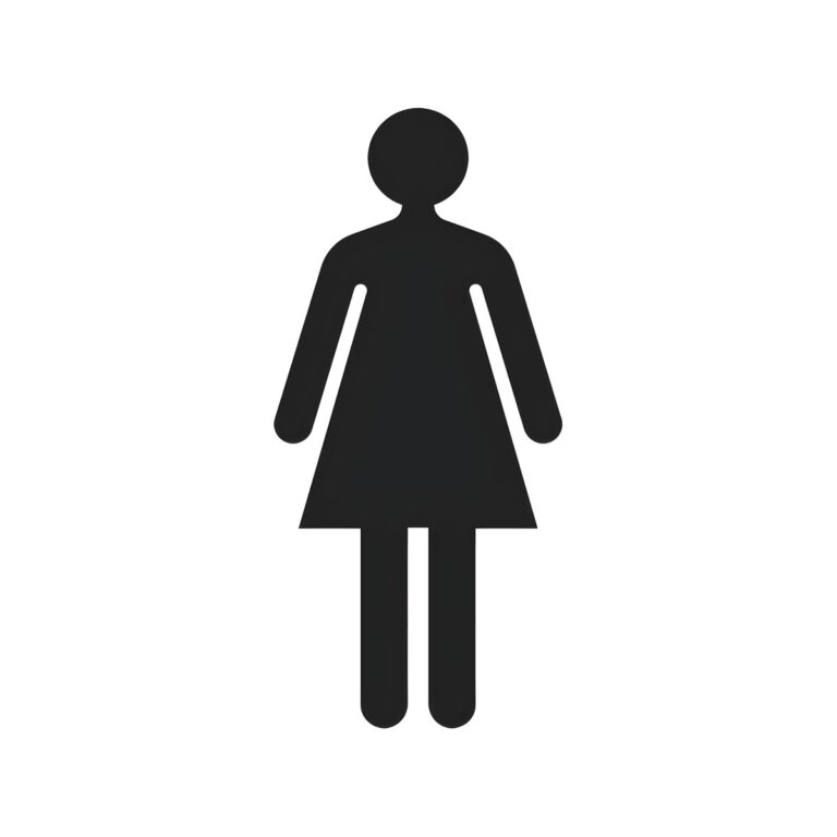 Black CVP women's WC wall sign, 6x16 cm