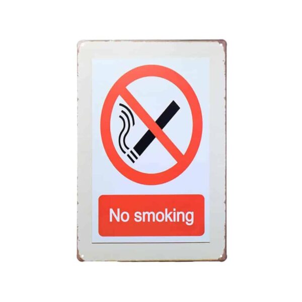 Μεταλλική vintage πινακίδα «No Smoking», 21x30 εκ
