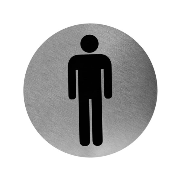 Stainless steel men's WC wall sign, 10 cm
