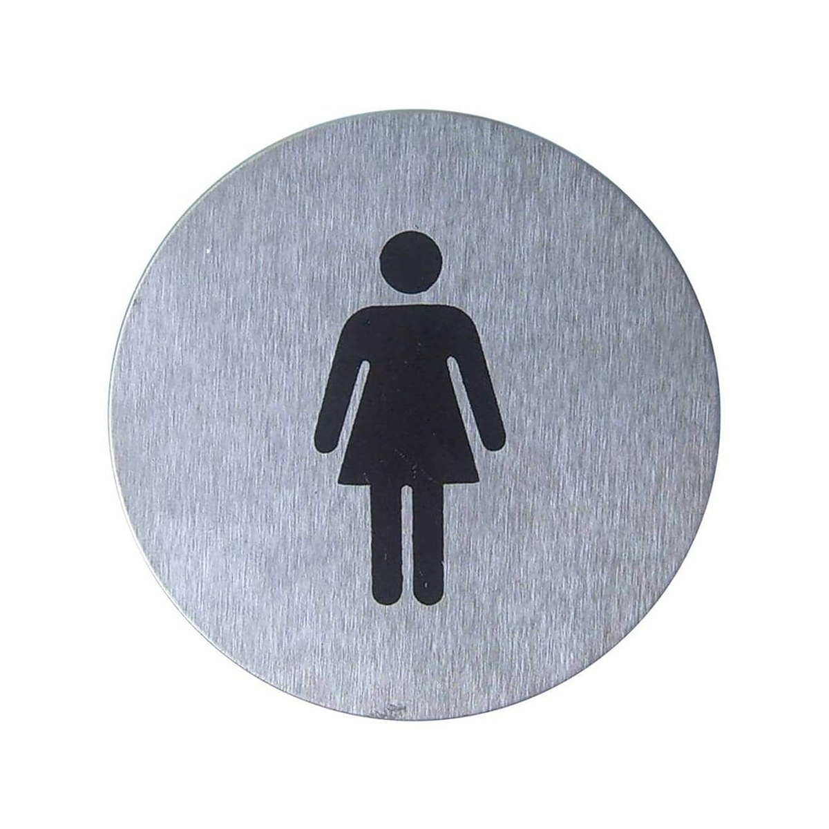 Wall Sign WC Woman Inox 10cm T-153 Stainless steel women's WC wall sign, 10 cm