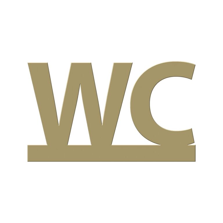 Gold CVP WC sign, 16x10 cm