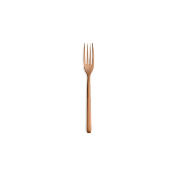 Copper-finish Comas Canada Vintage Copper stainless steel dining fork, 4 mm thick, 20.4 cm long