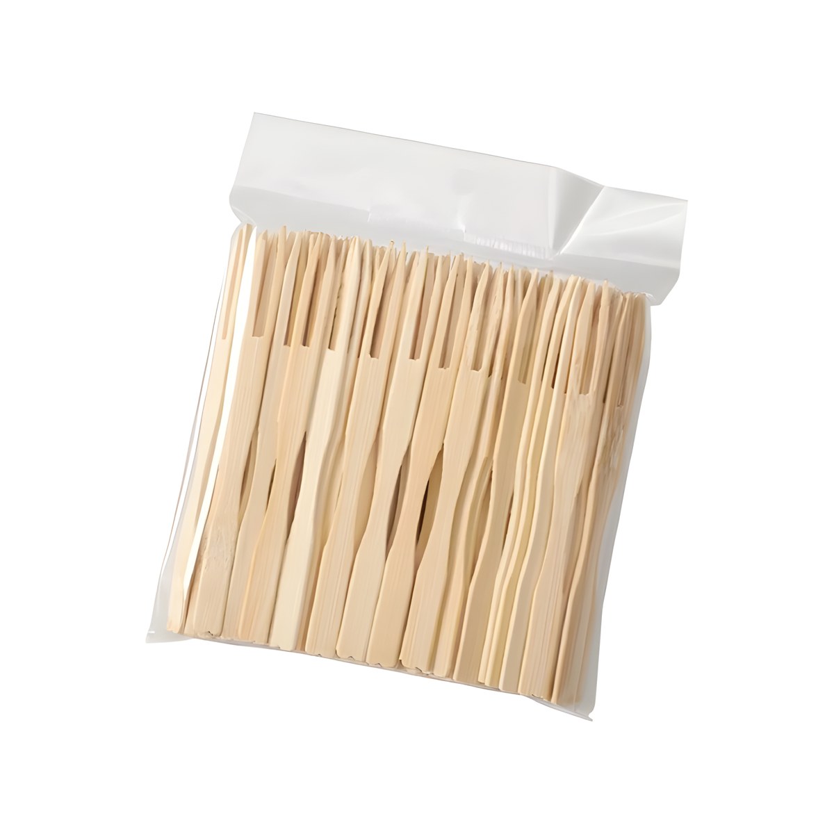 Wooden Fork Two-Prong 9cm 100pcs Two-prong wooden fork, set of 100 pieces, 9 cm