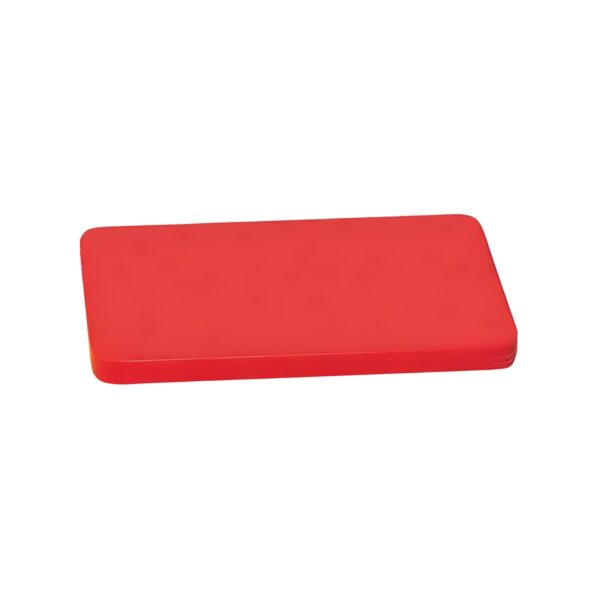 Red polyethylene cutting board, 40x25x1.3 cm
