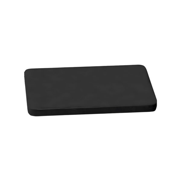 Black polyethylene cutting board, 40x25x1.3 cm