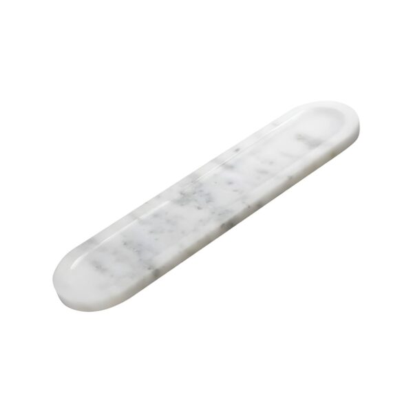 Oval white marble plateau, 30.5x7.5 cm