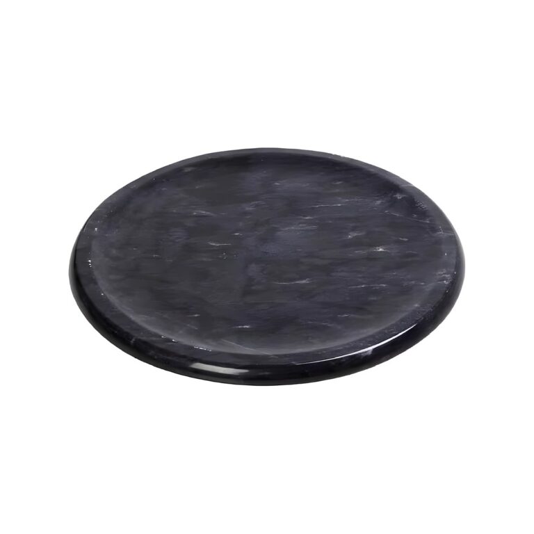 Round black marble plateau plate, 15 cm