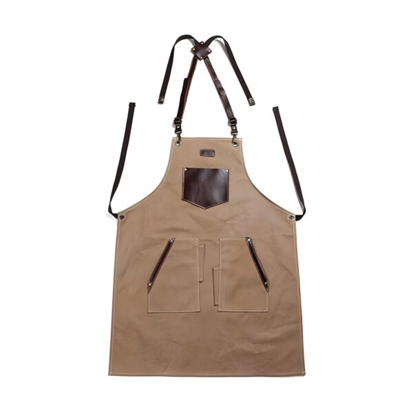 Premium neck apron made of thick fabric and leather