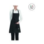 Egochef black full waiter and cook apron, size One Size