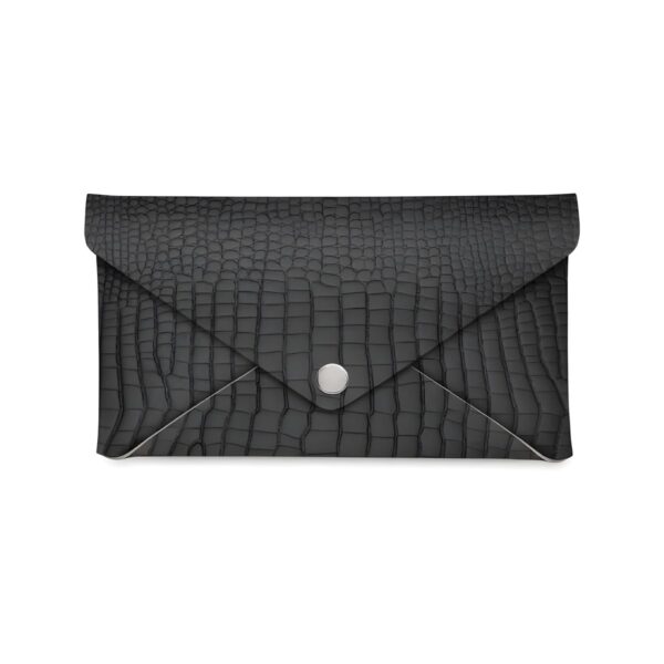 Black croco leatherette bill presenter wallet, 17x10 cm