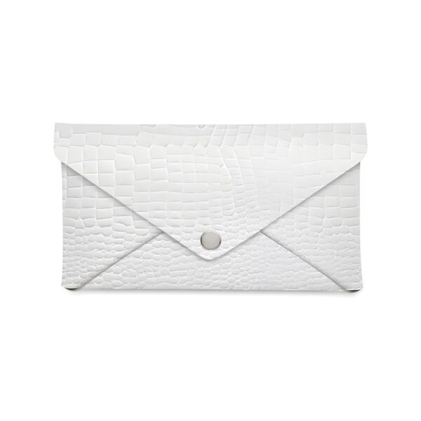 White croco leatherette bill presenter wallet, 17x10 cm