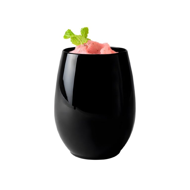 Black polycarbonate lowball pool glass, 47 cl