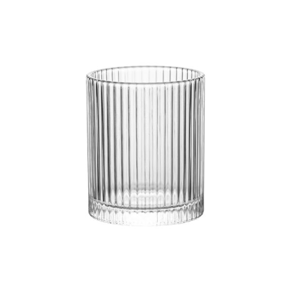 Low etched glass tumbler Vintage Lines, 32 cl