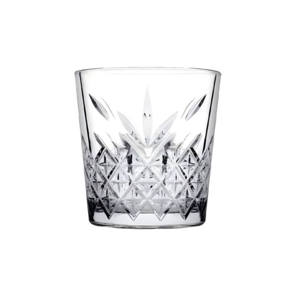 Χαμηλό γυάλινο σκαλιστό ποτήρι Pasabahce Timeless Stack, 35,5 cl