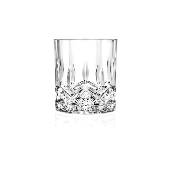 Vintage carved glass lowball glass, 26 cl