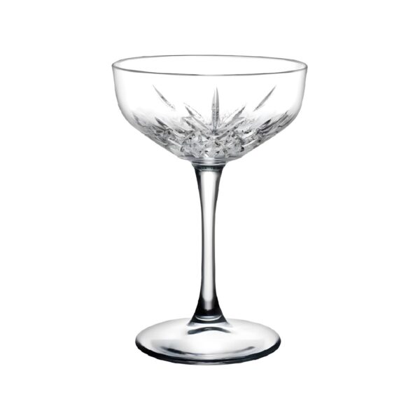 Γυάλινο σκαλιστό ποτήρι coupe Pasabahce Timeless, 27 cl