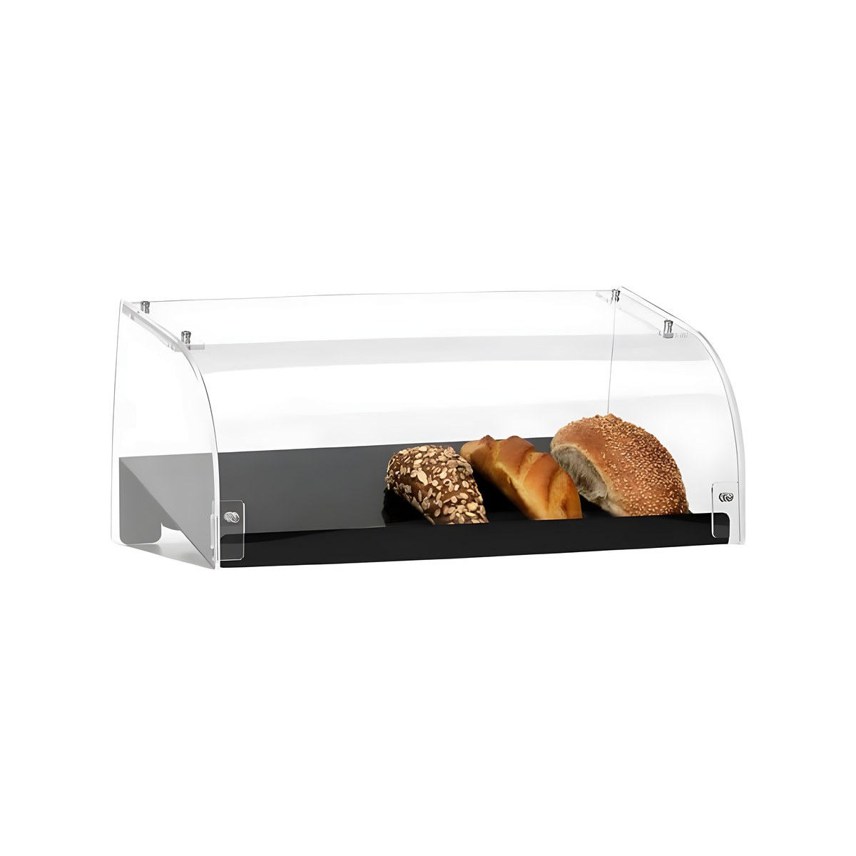 Roll Top Showcase With Black Sloped Metal Tray VTP02-50 Garibaldi roll top showcase with black sloped metal tray, 50x30x21 cm