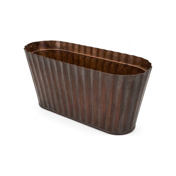 Oval galvanized Copper Vintage bread box, 26x10x12 cm
