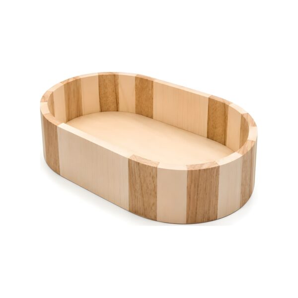 Oval wooden bread box, 26x15x6.5 cm