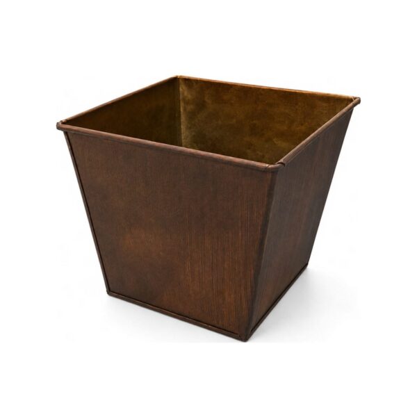 Square galvanized Copper Vintage bread box, 15x15x13 cm
