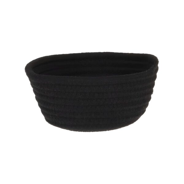 Black round fabric bread basket, Ø20xH8 cm