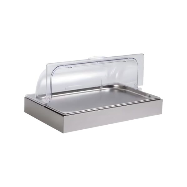 Stainless steel refrigerated showcase 1/1 with base and ice packs