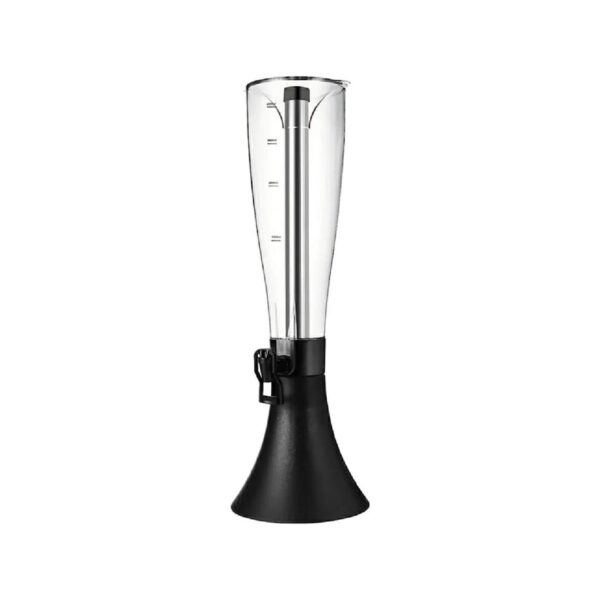 Black aluminium beer dispenser tower with ice holder, 4 litres