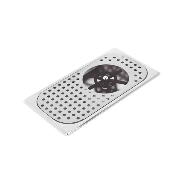 Built-in 1/3 stainless steel 18/10 rinser with grill, 32.5x17.5x3 cm