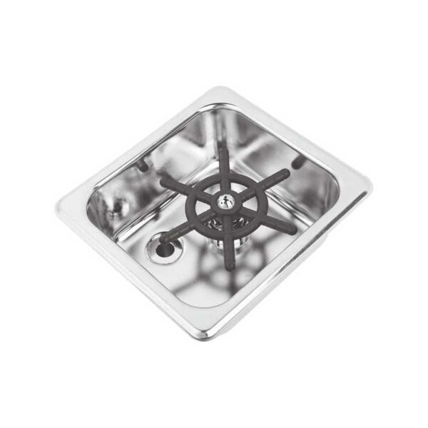 Recessed 1/6 stainless steel 18/10 rinser, 16.2x17.6x7 cm