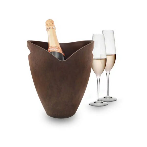 Pulltex acrylic champagne cooler with wenge wood effect, 4 litres, 22x25 cm