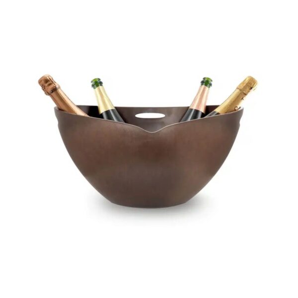 Pulltex acrylic champagne cooler with wenge wood effect, 46x25 cm