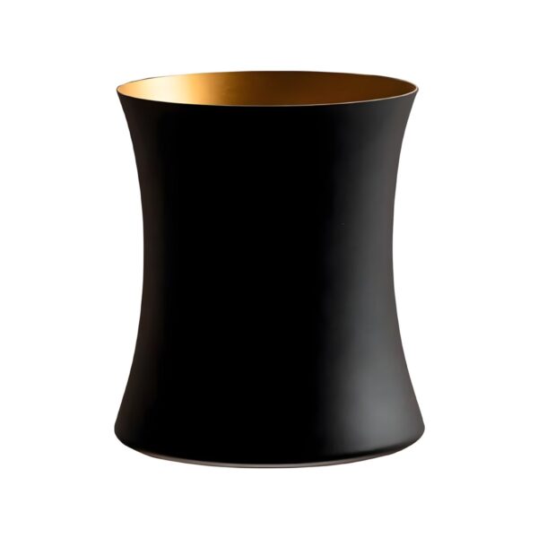 Stainless steel 18/10 champagne bucket in black and gold, 22x23 cm