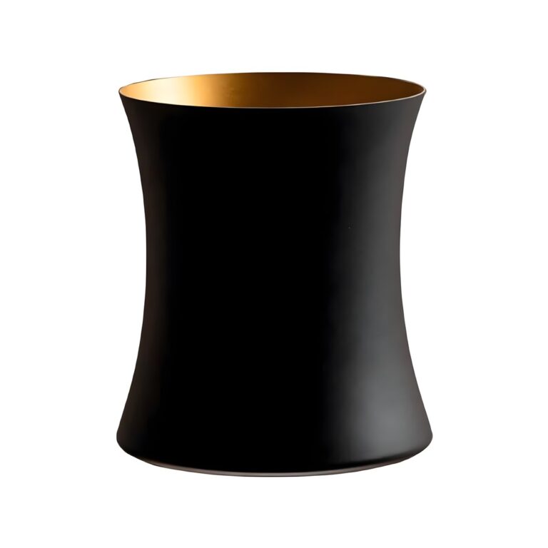 Stainless steel 18/10 champagne bucket in black and gold, 22x23 cm