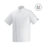 Egochef Ottavio men's white short sleeve microfiber chef jacket, size X-Large