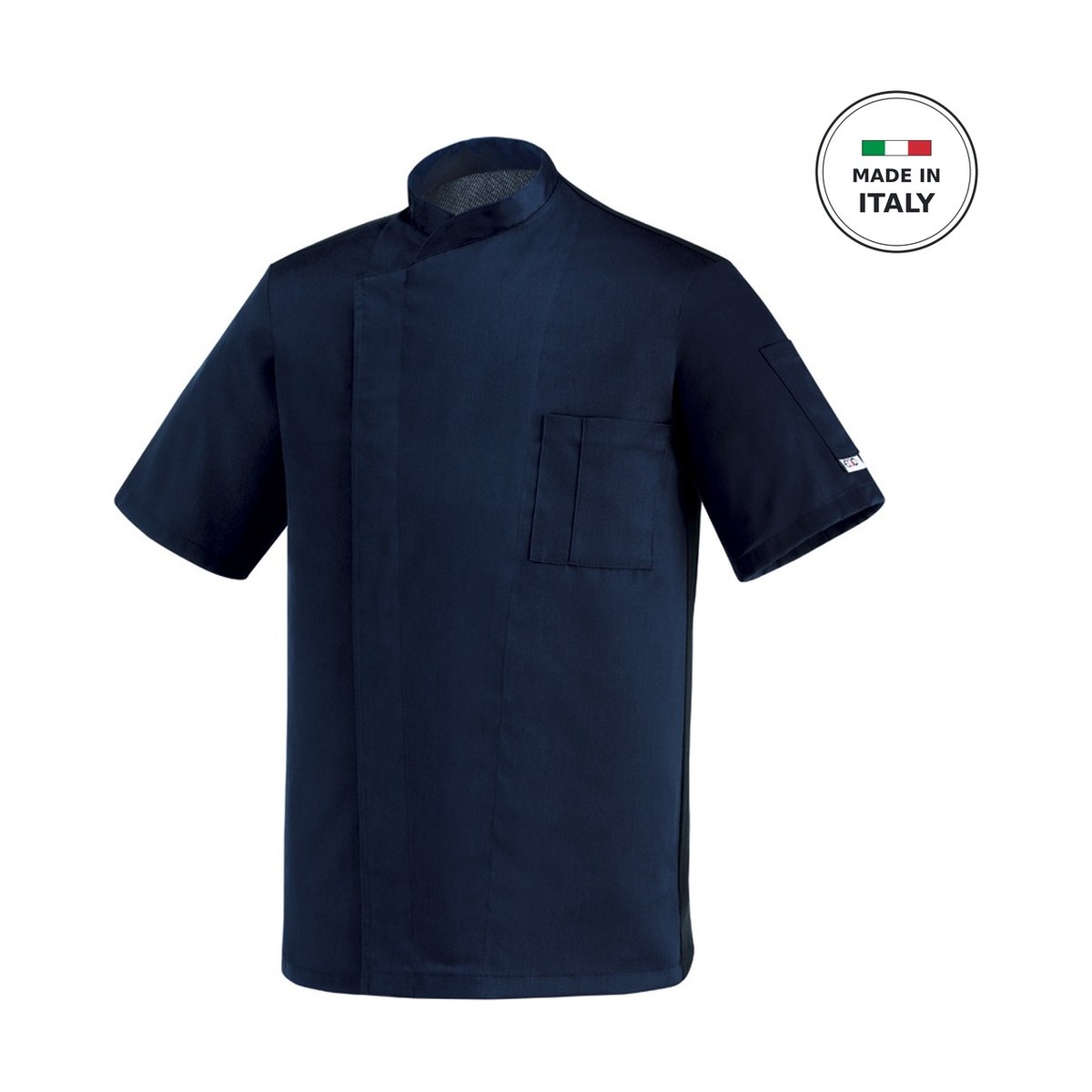 Chef Jacket EGOCHEF 100% Microfiber Men's Saylor Short Sleeve Ottavio MEDIUM Egochef Ottavio men's Saylor short sleeve microfiber chef jacket, size Medium