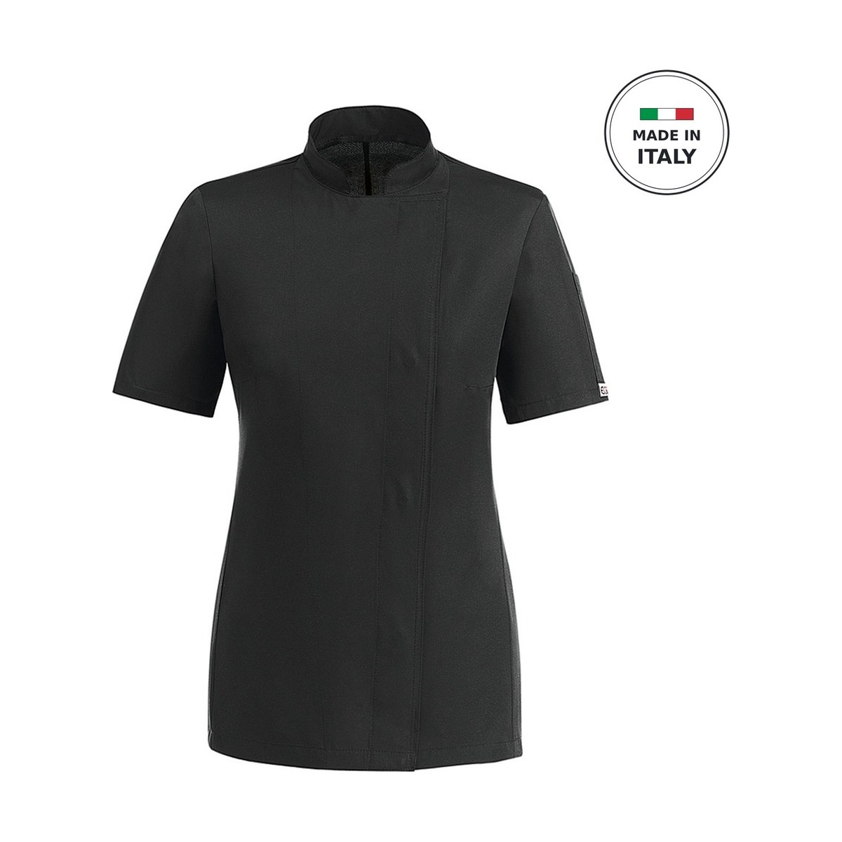 Chef Jacket EGOCHEF 100% Microfiber Women's Black Short Sleeve Easy Girl MEDIUM Egochef Easy Girl women's black short sleeve microfiber chef jacket, Medium