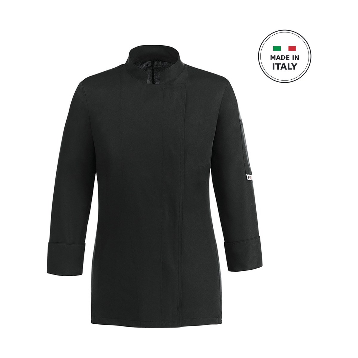 Chef Jacket EGOCHEF 100% Microfiber Women's Black Long Sleeve Easy Girl MEDIUM Egochef Easy Girl women's black long sleeve microfiber chef jacket, Medium