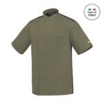 Σακάκι Σεφ EGOCHEF 65% Polyester 35% Cotton Ανδρικό Olive Green με Κοντό Μανίκι Ottavio LARGE