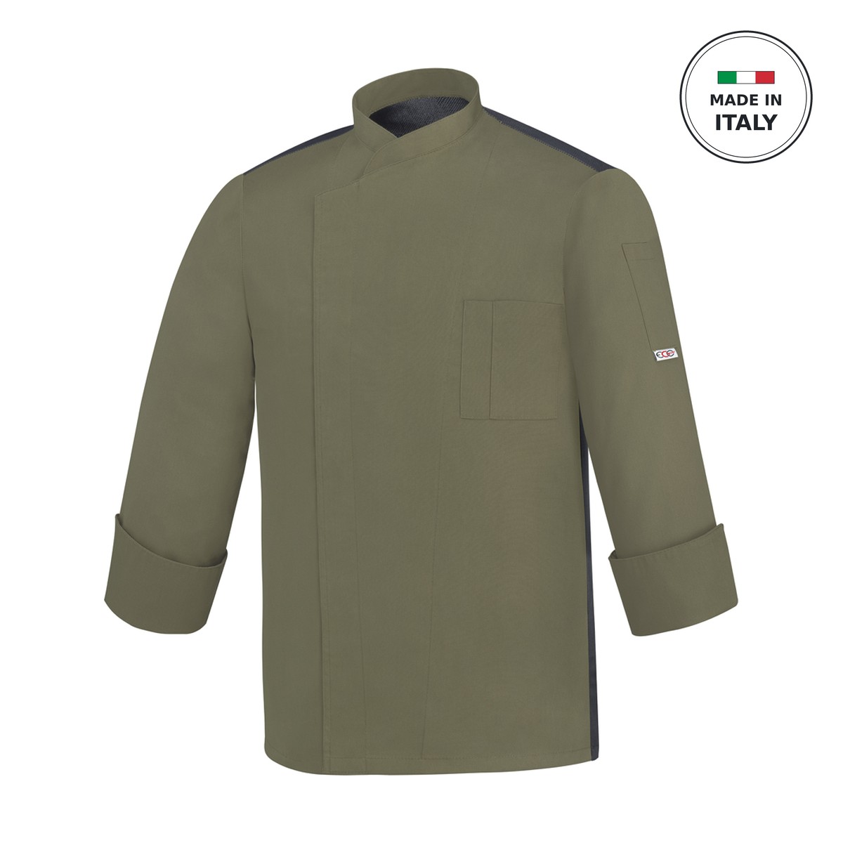 Σακάκι Σεφ EGOCHEF 65% Polyester 35% Cotton Ανδρικό Olive Green με Μακρύ Μανίκι Ottavio 2X-LARGE Chef Jacket EGOCHEF 65% Polyester 35% Cotton Men's Olive Green Long Sleeve Ottavio 2X-LARGE
