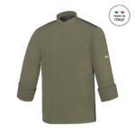 Σακάκι Σεφ EGOCHEF 65% Polyester 35% Cotton Ανδρικό Olive Green με Μακρύ Μανίκι Ottavio LARGE