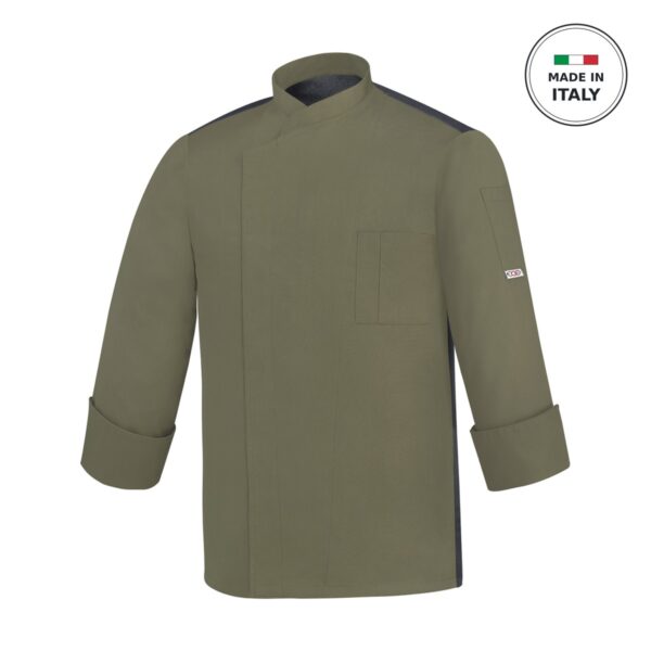 Σακάκι Σεφ EGOCHEF 65% Polyester 35% Cotton Ανδρικό Olive Green με Μακρύ Μανίκι Ottavio X-LARGE