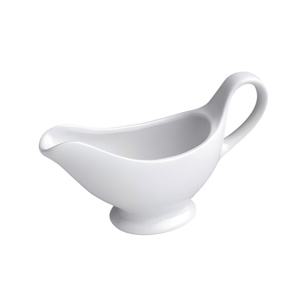 White porcelain sauce boat, 150 ml, 18x6x10 cm